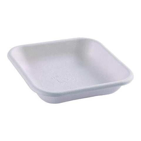 Vanguard Worldview Renewable And Compostable Sugarcane Takeout Containers, 9.9 Oz, 5 X 5 X 1, White, 800/carton