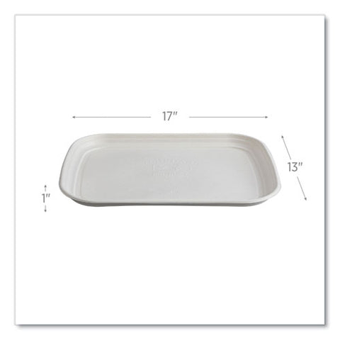 Regalia Renewable Sugarcane Tray, 13 X 17 X 1.3, White, 100/carton