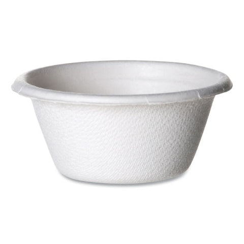 Vanguard Renewable And Compostable Sugarcane Portion Cups, 2 Oz, White, 2,500/carton