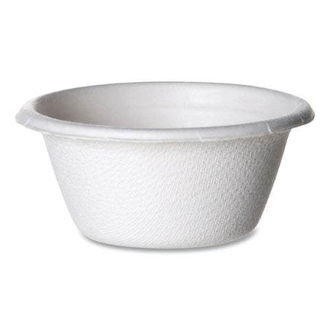 Molded Fiber Portion Cups, 2 Oz, White, 2,500/carton