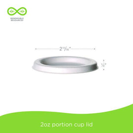 Vanguard Sugarcane Portion Cup Lid, Fits 2 Oz Portion Cups, White, 2,500/carton