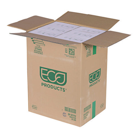 Wrapped Straw, 7.75", Green, Plastic, 9,600/carton