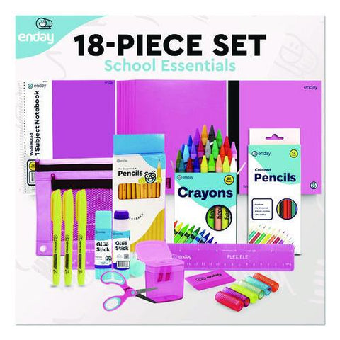 Back To School Supplies Kit For Grades K-5, Pink