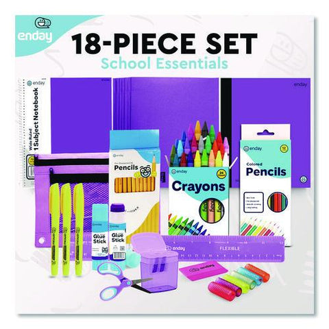 Back To School Supplies Kit For Grades K-5, Purple