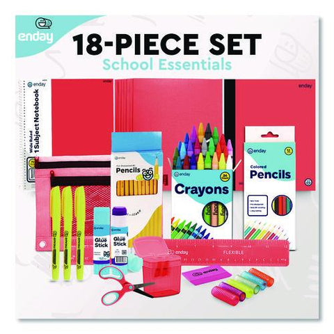 Back To School Supplies Kit For Grades K-5, Red