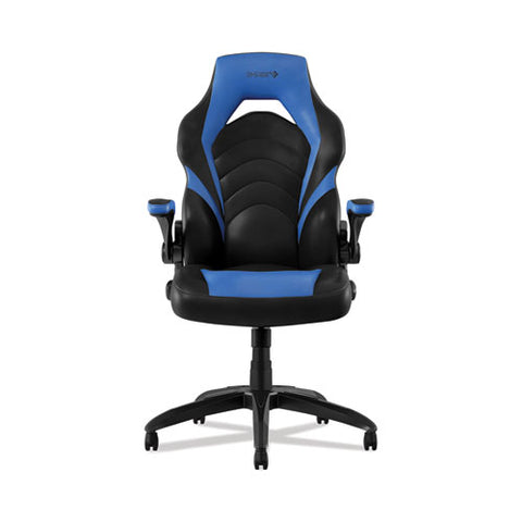 Vortex Bonded Leather Gaming Chair, Supports Up To 301 Lbs, 17.9" To 21.6" Seat Height, Blue/black, Black Base