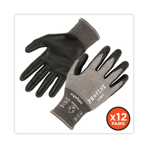 Proflex 7072 Ansi A7 Nitrile-coated Cr Gloves, Gray, Medium, 12 Pairs/pack