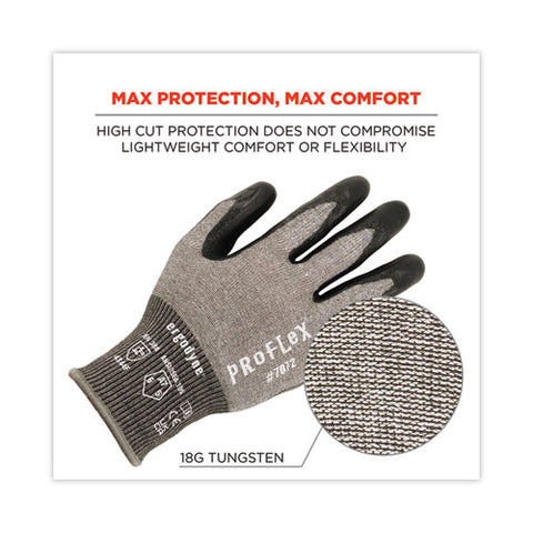 Proflex 7072 Ansi A7 Nitrile-coated Cr Gloves, Gray, 2x-large, Pair