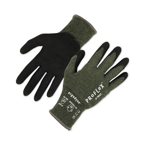 Proflex 7042 Ansi A4 Nitrile-coated Cr Gloves, Green, Large, 12 Pairs/pack