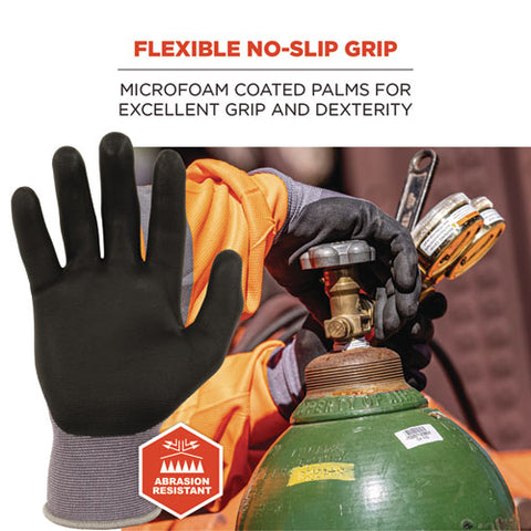 Proflex 7000 Nitrile-coated Gloves Microfoam Palm, Gray, X-small, Pair