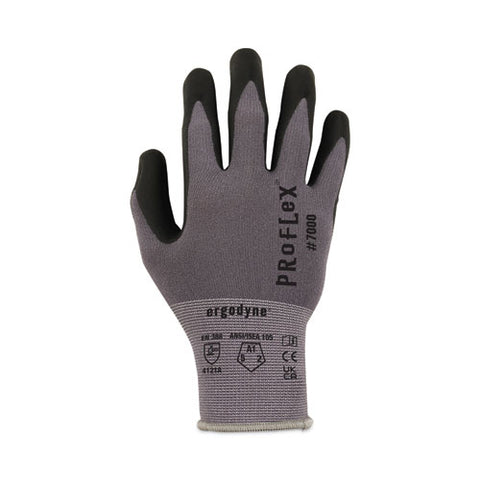 Proflex 7000 Nitrile-coated Gloves Microfoam Palm, Gray, Medium, Pair