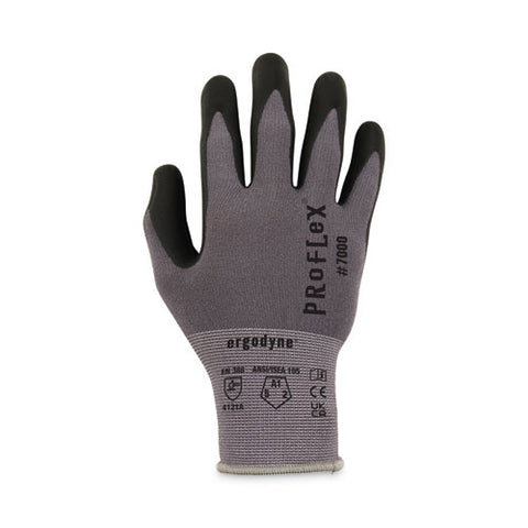 Proflex 7000 Nitrile-coated Gloves Microfoam Palm, Gray, 2x-large, Pair