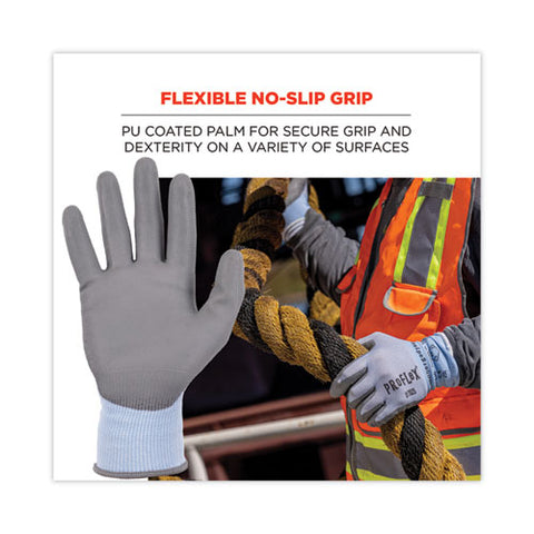 Proflex 7025 Ansi A2 Pu Coated Cr Gloves, Blue, Large, Pair