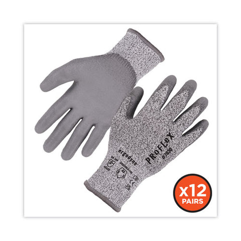 Proflex 7030 Ansi A3 Pu Coated Cr Gloves, Gray, 2x-large, 12 Pairs/pack