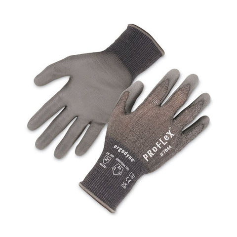 Proflex 7044 Ansi A4 Pu Coated Cr Gloves, Gray, Small, Pair