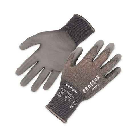 Proflex 7044 Ansi A4 Pu Coated Cr Gloves, Gray, 2x-large, Pair