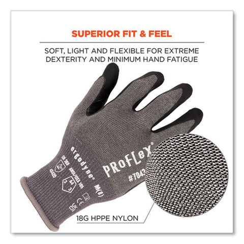 Proflex 7043 Ansi A4 Nitrile Coated Cr Gloves, Gray, Medium, 12 Pairs