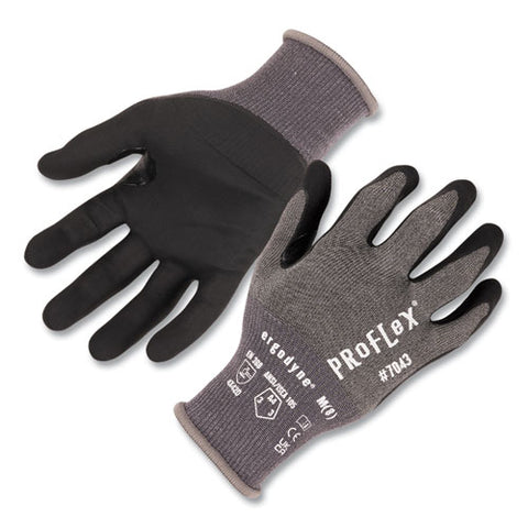 Proflex 7043 Ansi A4 Nitrile Coated Cr Gloves, Gray, Medium, 12 Pairs