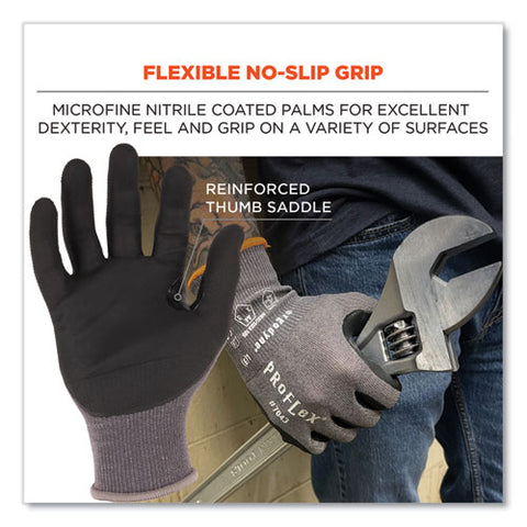 Proflex 7043 Ansi A4 Nitrile Coated Cr Gloves, Gray, X-large, 12 Pairs