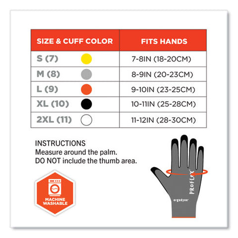 Proflex 7043 Ansi A4 Nitrile Coated Cr Gloves, Gray, Small, 1 Pair