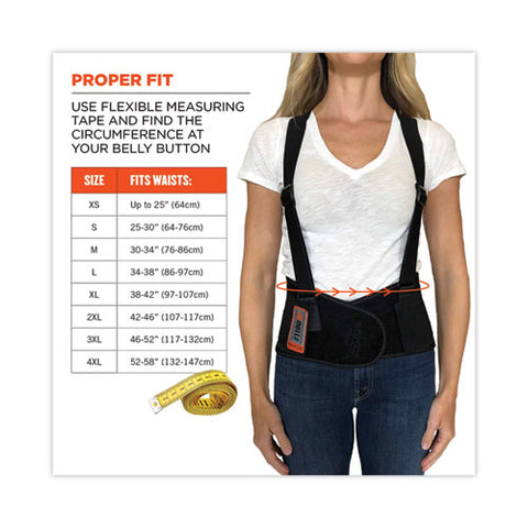 Proflex 1100sf Standard Spandex Back Support Brace, Small, 25" To 30" Waist, Black