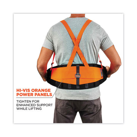 Proflex 100hv Economy Hi-vis Spandex Back Support Brace, 4x-large, 52" To 58" Waist, Black/orange