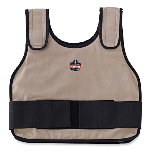 Chill-its 6230 Standard Phase Change Cooling Vest With Packs, Cotton, Small/medium, Khaki