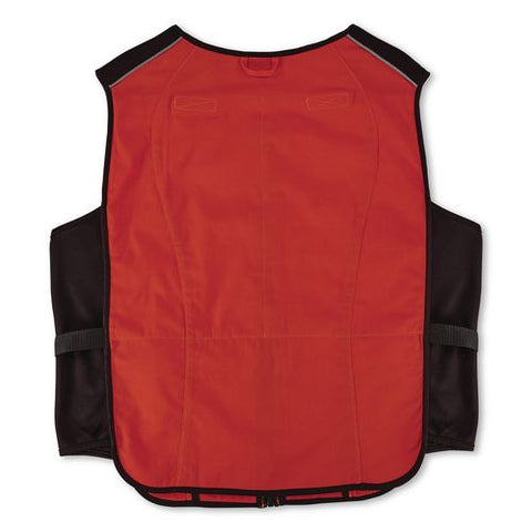 Chill-its 6260 Lightweight Phase Change Cooling Vest With Packs, Cotton/polyester, Small/medium, Orange
