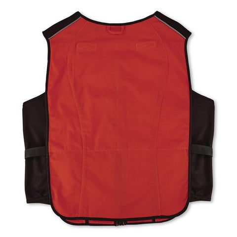 Chill-its 6260 Lightweight Phase Change Cooling Vest With Packs, Cotton/polyester, Large/x-large, Orange