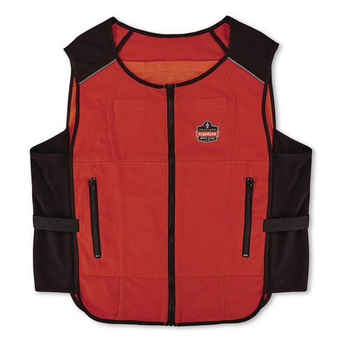 Chill-its 6260 Lightweight Phase Change Cooling Vest With Packs, Cotton/polyester, 2x-large/3x-large, Orange