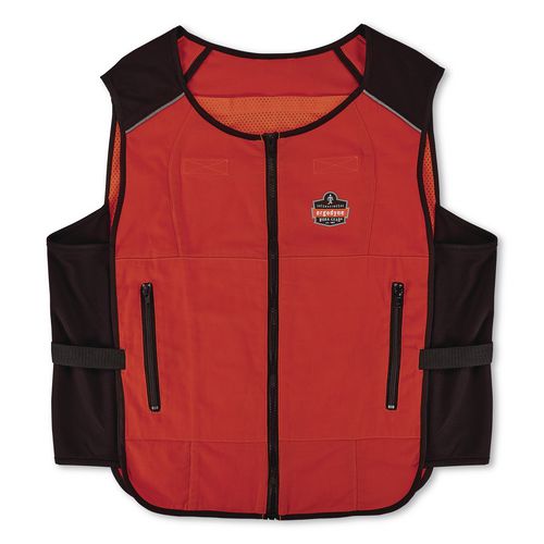 Chill-its 6255 Lightweight Phase Change Cooling Vest, Cotton/polyester, Small/medium, Orange