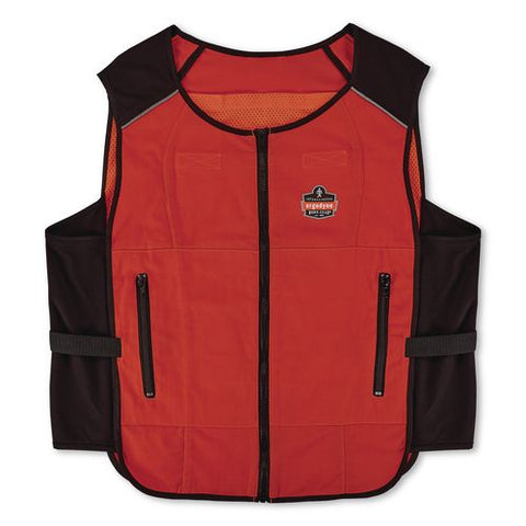 Chill-its 6255 Lightweight Phase Change Cooling Vest, Cotton/polyester, Small/medium, Orange