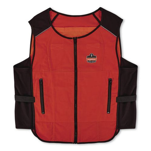 Chill-its 6255 Lightweight Phase Change Cooling Vest, Cotton/polyester, Large/x-large, Orange