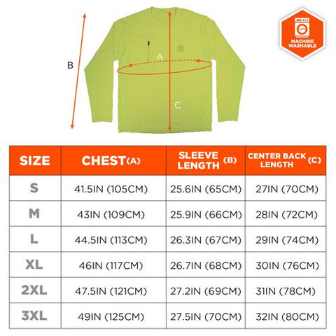 Chill-its 6689 Cooling Long Sleeve Sun Shirt With Uv Protection, Large, Lime