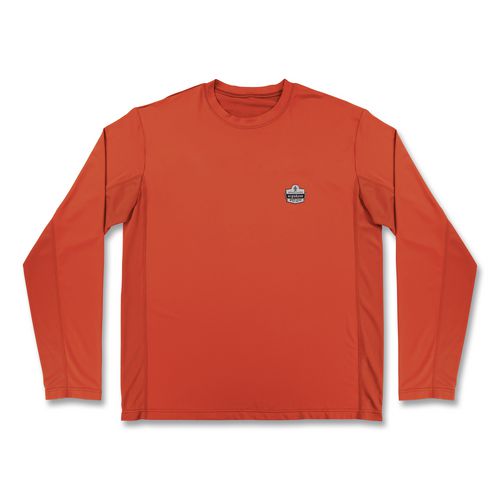 Chill-its 6689 Cooling Long Sleeve Sun Shirt With Uv Protection, Small, Orange
