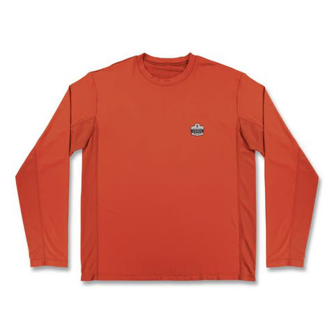 Chill-its 6689 Cooling Long Sleeve Sun Shirt With Uv Protection, Small, Orange