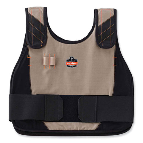 Chill-its 6215 Premium Fr Phase Change Cooling Vest With Packs, Modacrylic Cotton, Small/medium, Khaki