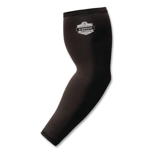 Chill-its 6691 Cooling Arm Sleeves With Box-handling Grip, Polyester/spandex, Medium, Black, Pair