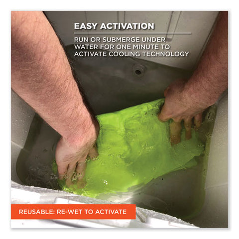 Chill-its 6602 Evaporative Pva Cooling Towel, 29.5 X 13, One Size Fits Most, Pva, Hi-vis Lime