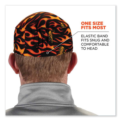 Chill-its 6630 High-performance Terry Cloth Skull Cap, Polyester, One Size Fits Most, Flames