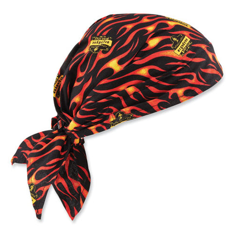 Chill-its 6710ct Cooling Pva Tie Bandana Triangle Hat, One Size Fits Most, Flames