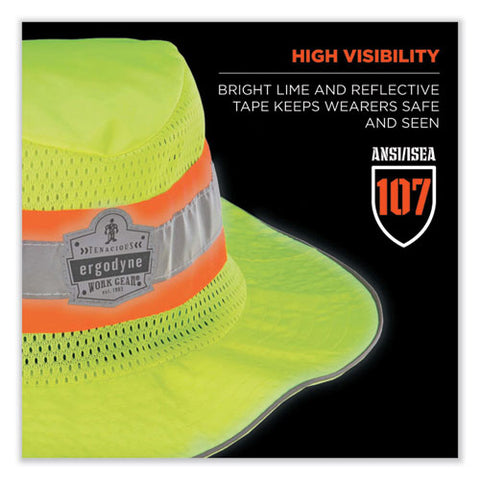 Chill-its 8935ct Hi-vis Pva Ranger Sun Hat, Small/medium, Lime