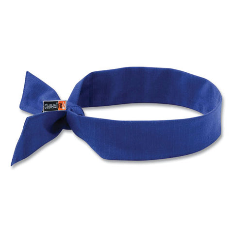 Chill-its 6700fr Fire Resistant Cooling Tie Bandana Headband, One Size Fits Most, Blue