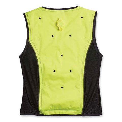 Chill-its 6685 Premium Dry Evaporative Cooling Vest With Zipper, Nylon, Medium, Lime