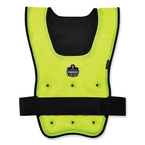 Chill-its 6687 Economy Dry Evaporative Cooling Elastic Waist Vest, Nylon, Small/medium, Lime