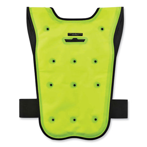 Chill-its 6687 Economy Dry Evaporative Cooling Elastic Waist Vest, Nylon, Large/x-large, Lime