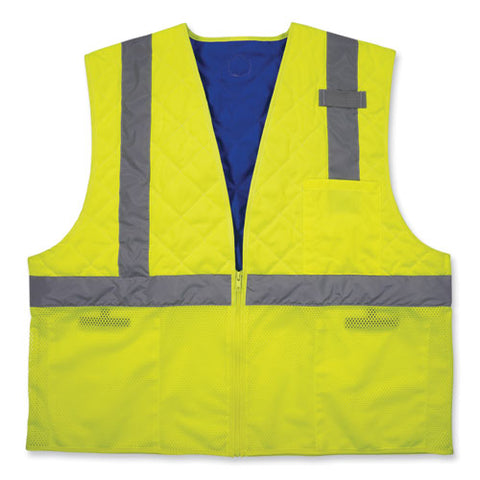 Chill-its 6668 Class 2 Hi-vis Safety Cooling Vest. Polymer, Large, Lime