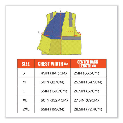 Chill-its 6668 Class 2 Hi-vis Safety Cooling Vest, Polymer, 2x-large, Lime