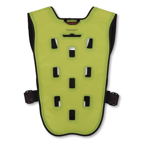 Chill-its 6684 Dry Evaporative Cooling Vest - Elastic Waist, Polyester/polyurethane, Large/x-large, Lime