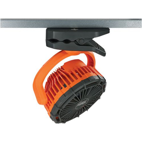 Chill-its 6090 Rechargeable Portable Jobsite Fan, 9.5, Orange/black